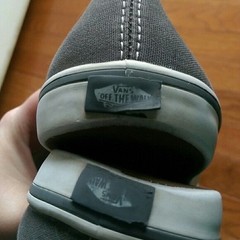 Vans Grey & White Unisex Vans Size 5.5 Male, 7 Female
