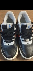 Nike Dunk Low Low Top Lace Up Sneakers Black White Orange NBA Kids 5.5Y