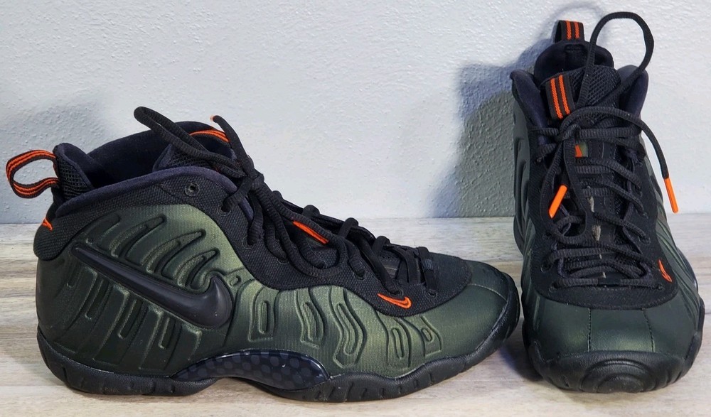 Nike Air Foamposite Pro Mid Sequoia Black Suede (644792-300) Shoes Size 6Y (GS)