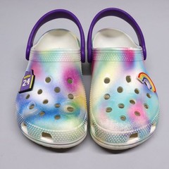 Crocs Classic Tie Dye Clogs Kids Size C12 Yellow Pink Blue Jibbitz Kobe Bryant