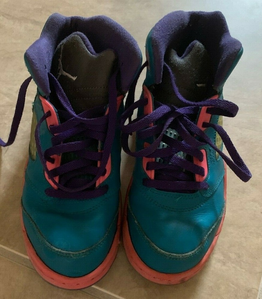 Jordan Retro 5 PS Blue w/ Pink & Purple High Top Sneakers Size 3Y 440893-307