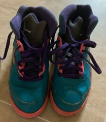 Jordan Retro 5 PS Blue w/ Pink & Purple High Top Sneakers Size 3Y 440893-307
