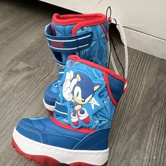 Sonic the Hedgehog Light-Up Ankle Boots Blue/Red Hook & Loop Unisex Kids 6