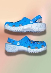 Crocs Classic Clog The Smurfs Blue/White Slip On Clogs Unisex Kids J5