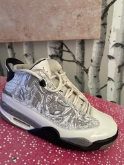 Jordan Air Jordan Dub Zero Low Top Lace-Up Basketball Sneaker White/Gray 7