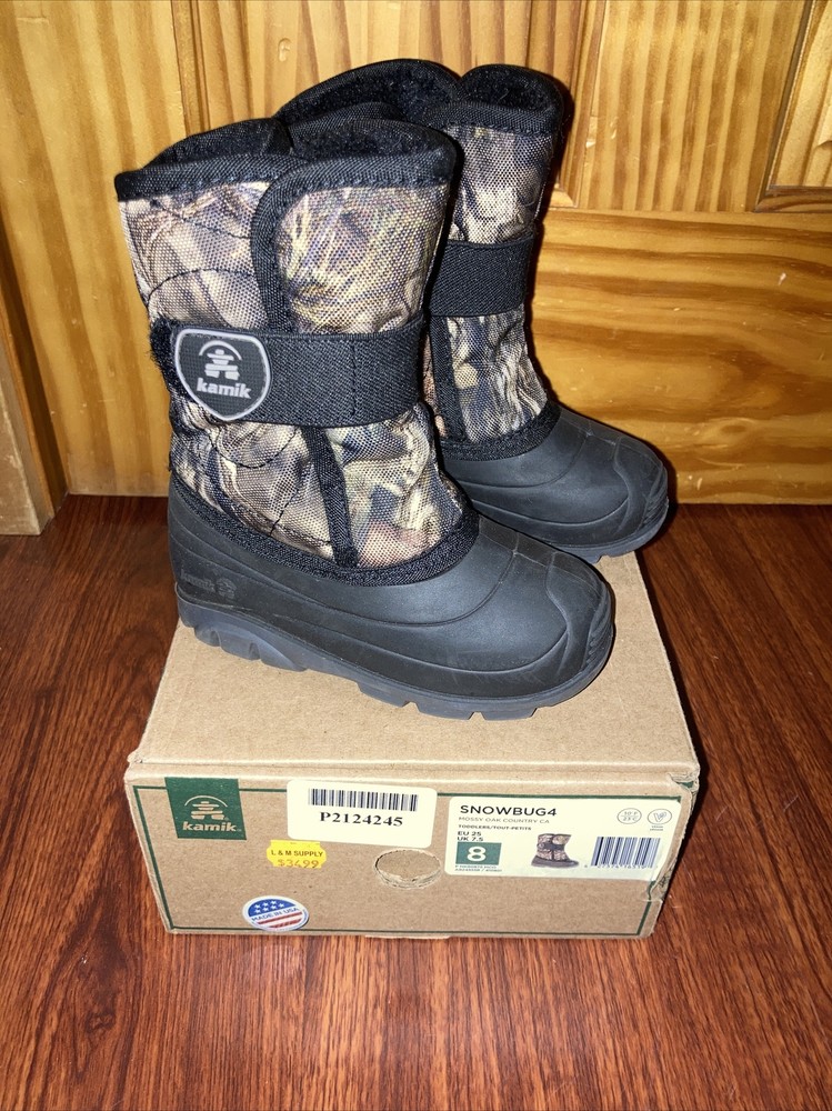 KAMIK Kids Snowbug 4 Camo Insulated Waterproof Boot Toddler 8 Mossy Oak