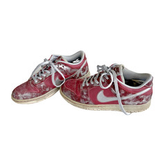 2007 Nike Dunk Low GS Team Red Metallic Silver Size 6y