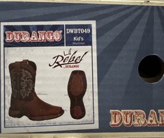 🌸 NIB Durango Lil‘ Rebel Western Boots Kids Leather, Brown, Sz 13.5