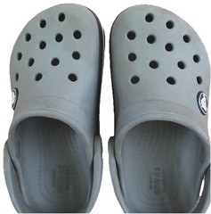 Crocs Iconic Comfort Slip On Back Strap Gray Blue White Sandal Kids Size C 8