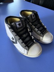 Converse CTJ Star Mid Sneakers White & Grey Leather/Suede Junior Unisex Size 1