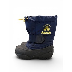 Kamik Navy Blue/Black/Yellow Waterproof Winter Snow Boots Kids Size 8T