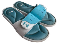 Under Armour Kids Ignite VII Blue/Gray Slide Sandal (Youth Boys or Girls Size 5)