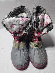 Dream Pairs KMONTE-1 Gray Pink Winter Snow Waterproof Girls‘ Boots Size 6