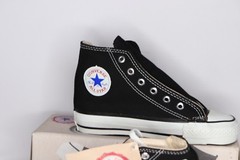 NOS Vintage 90s Converse All Star Hi Top Sneakers Shoes Black USA Made Youth 13
