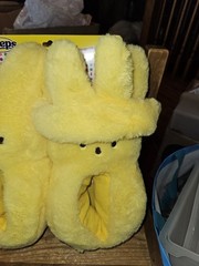 Peeps Marshmallow SLIPPERS Kids Easter Blue Plush Bunny PEEPS sz 13-1 NEW