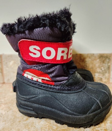Sorel | Snow Commander Kids Snow Boots Red & Black Size 8 | CUTE! 💫💖