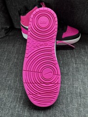 Nike Court Borough Mid 2 Black Pink Sneakers, Youth Size 7y HV0933-100