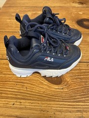 Fila Disruptor II Kids Navy Chunky Sneakers Size 11 Retro 90s Dad Shoes