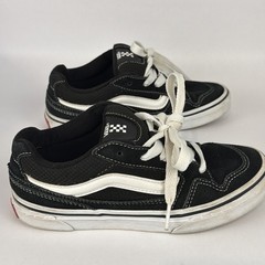 Vans Off the Wall Kids Caldrone Black Suede Low-top Skateboard Sneakers size 3Y
