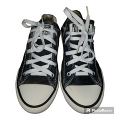 Distress black and white converse size 3 big kids or adults.. in good condition.