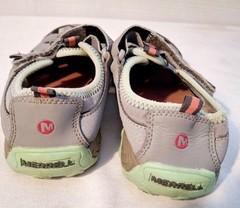 Merrell Kids Closed-Toe Sandals Size 2M Gray & Mint Leather/Textile Uppers Hook-