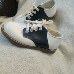 Vintage Saddle Shoes Stride Rite Black & White Leather USA Toddler 6.5 – 7 Size