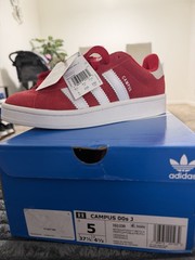 adidas Campus 00s J Red/White Suede Low Top Sneakers Kids US 5 IG1230