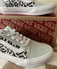 VANS Little Kids Old Skool Shoes Leopard Glitter Mint VN000CYVYWU Size 13 BNIB