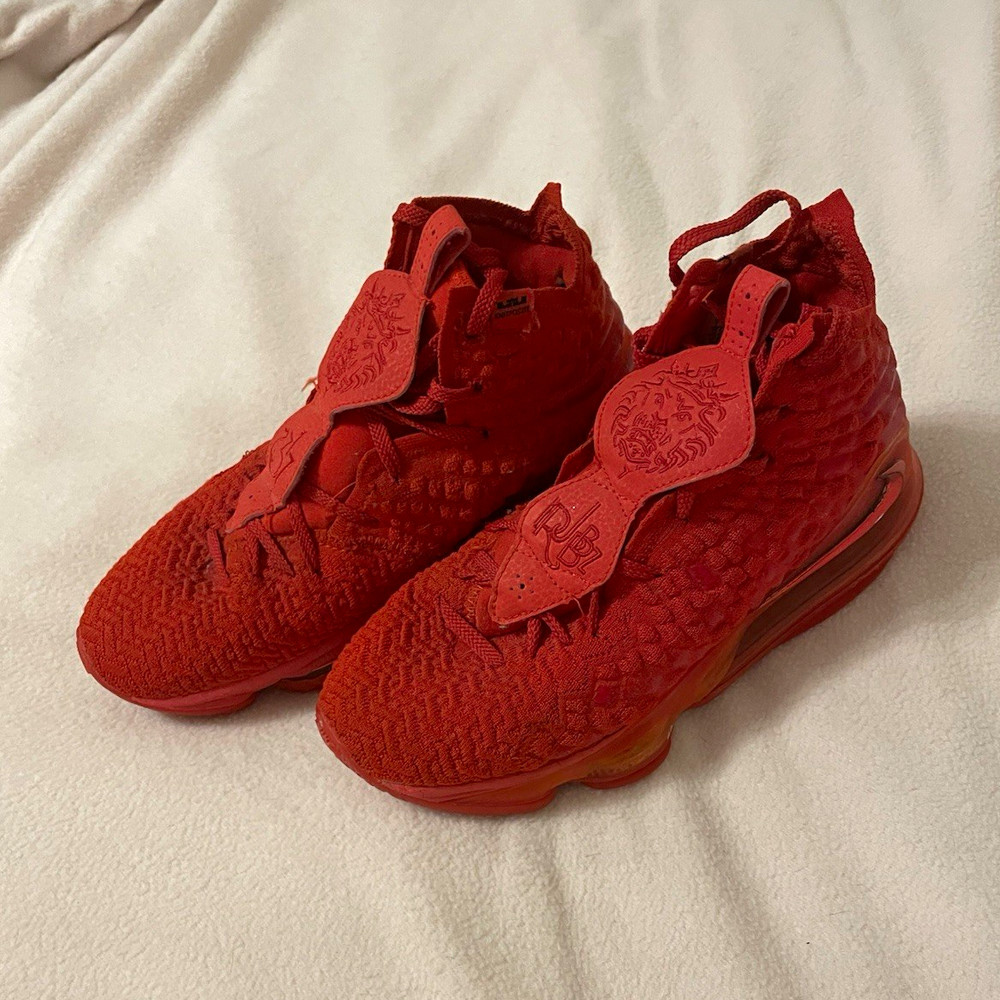 Nike LeBron 17 Red Mid Top Basketball Sneakers Lace-Up US 7 *not sure authentic