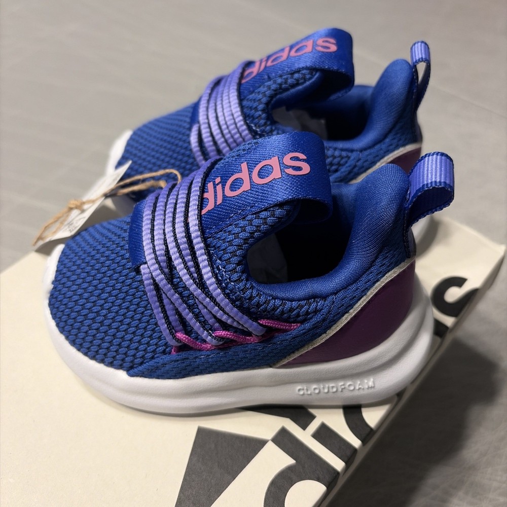 Adidas Lite Racer Adapt 7.0 Sneaker, Unisex Toddler shoe, 4K Blue/Fuscia