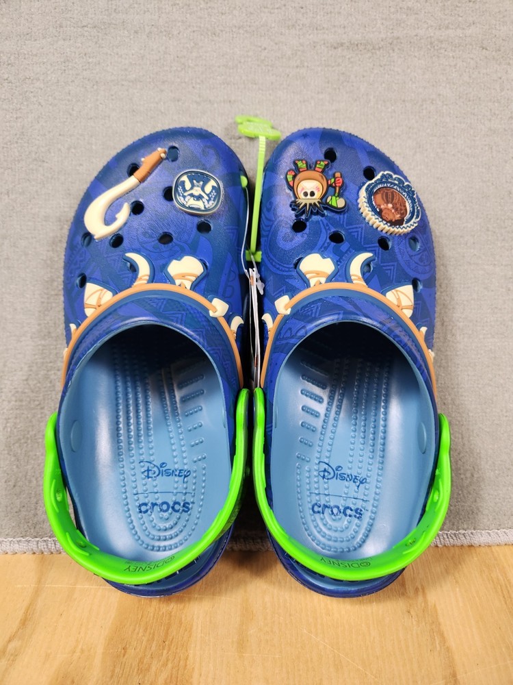 Crocs Disney Moana Maui Classic Clog Kids Blue Slip On Shoes J4