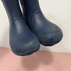 Crocs Handle It Size J1 Rain Boots Youth Waterproof Rubber Shoes Navy Blue