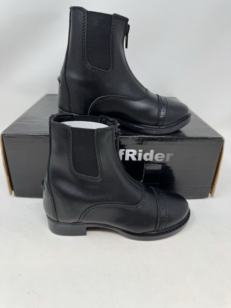 New TuffRider Starter Front Zip Paddock Boot Youth Size 11 Black