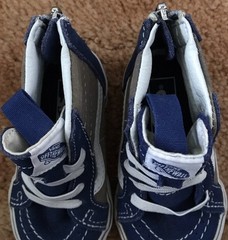 Vans Back Zip Up Blue/Fade Gray/White Casual Sneakers Infant Toddler Size 5.0