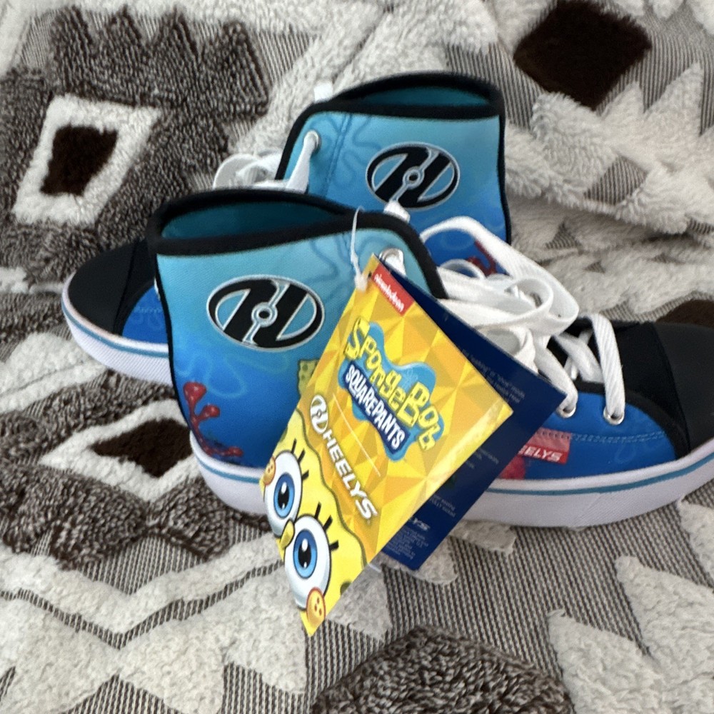 Heelys SpongeBob SquarePants High Top Lace-Up Wheeled Sneakers Blue/Black