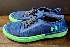 Under Armour Grade School Kickit2 Vg Sneakers Blue & Neon Green 1.5Y
