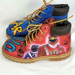 Timberland TODDLER Unisex Custom Painted Power Rangers 6″ Premium Boots Sz 12M