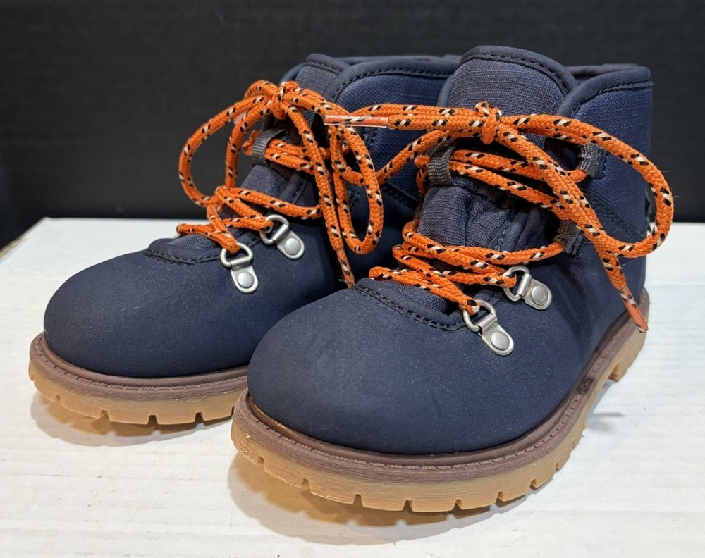 Carter’s Toddler Size 12 Cason Ankle Boot Navy Bungee Lace Soft Suede Hiking