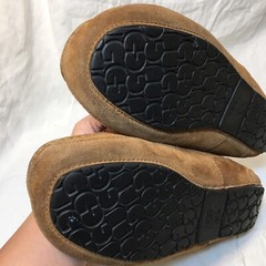 UGG Slippers Size 5 Loafer Lined Moccasin Suede Brown solid 1974