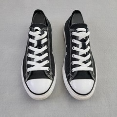 Converse All Star Chuck Taylor J5 Black Canvas Low Top Floral Double Tongue Shoe