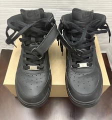 Nike Air Force 1 Mid GS Triple Black 2009 Vintage Sneaker 314195-004 Size 6.5Y