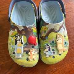 Crocs Bluey Bingo Kids Classic Clogs Blue Green J2 Jibbitz Charms Shoes