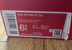 Nike Air Max 97 (GS) Kids Sneaker White/Multicolor US 6.5Y CW7013-100