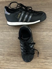 Adidas Samoa Sneakers Black Silver Leather Size Kids’s 13K Youth Tennis Shoes