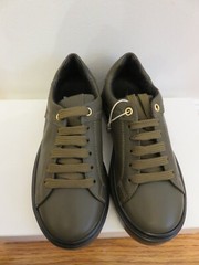 Balmain kids Green leather trainers sneakers logo lace up size EUR 31 US 13.5