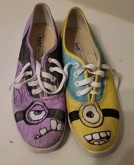 Hand Painted Minion’s Unique Character & Color Keds Original Kids Sz 7 Shoes