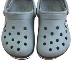 Crocs Iconic Comfort Slip On Back Strap Gray Blue White Sandal Kids Size C 8