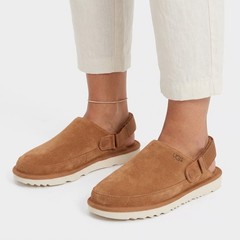 UGG Goldenstar Clog Chestnut Suede Platform Swivel Strap Shoes Size 6
