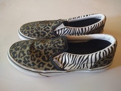 Vans Shoes Juniors Teens Size 4.5 Slip On Animal Print Leopard Zebra Skate Bmx