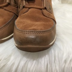 Sorel Tan Leather Fur Boots Size 4